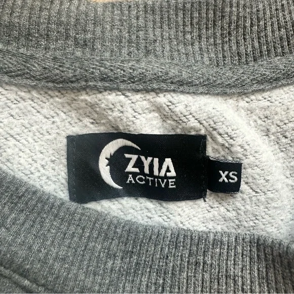 Zyia Active Gray Energetic Zipper Crewneck Sweatshirt Women's Size XSmall - Picture 12 of 13